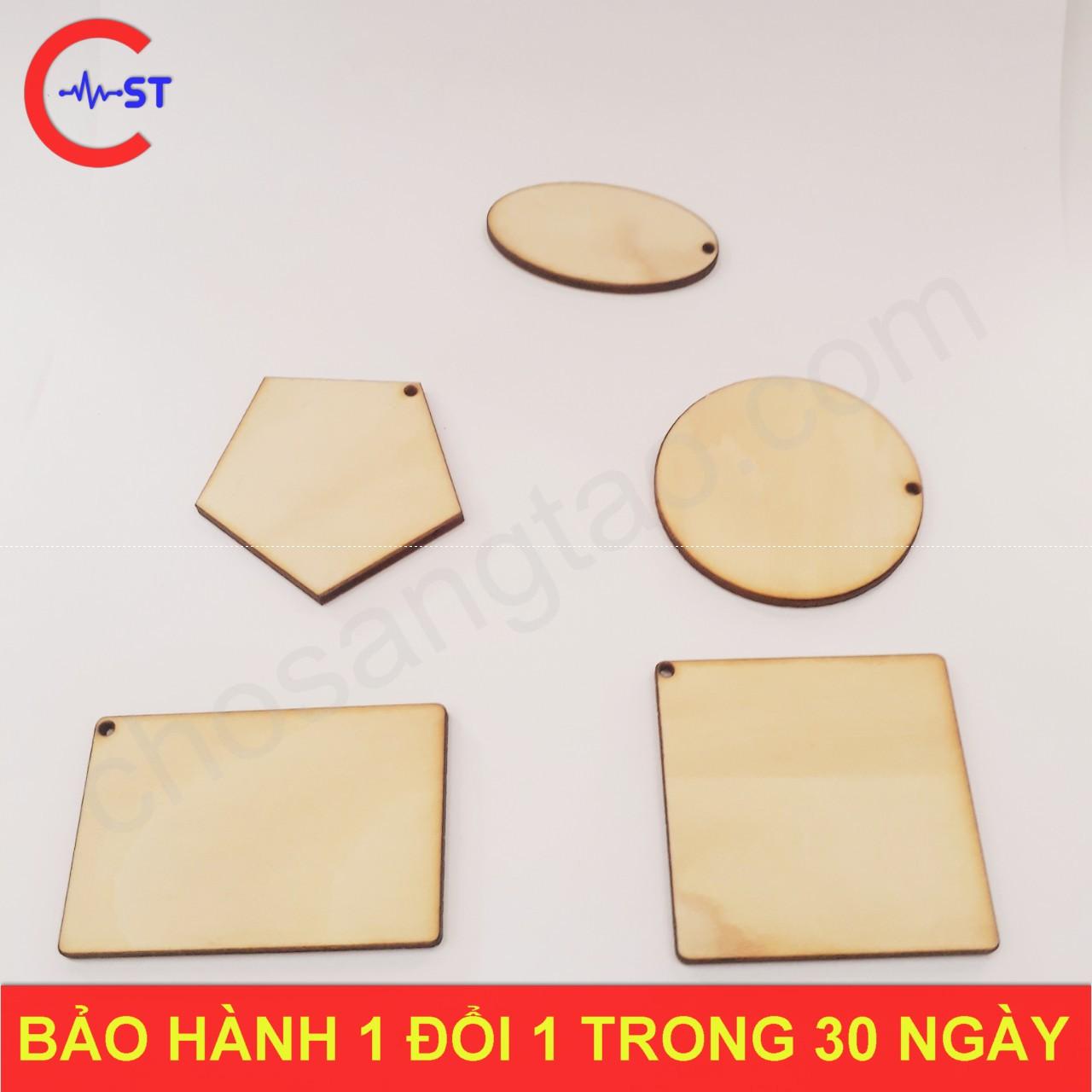 Combo 34 phôi móc khóa gỗ 3 mm
