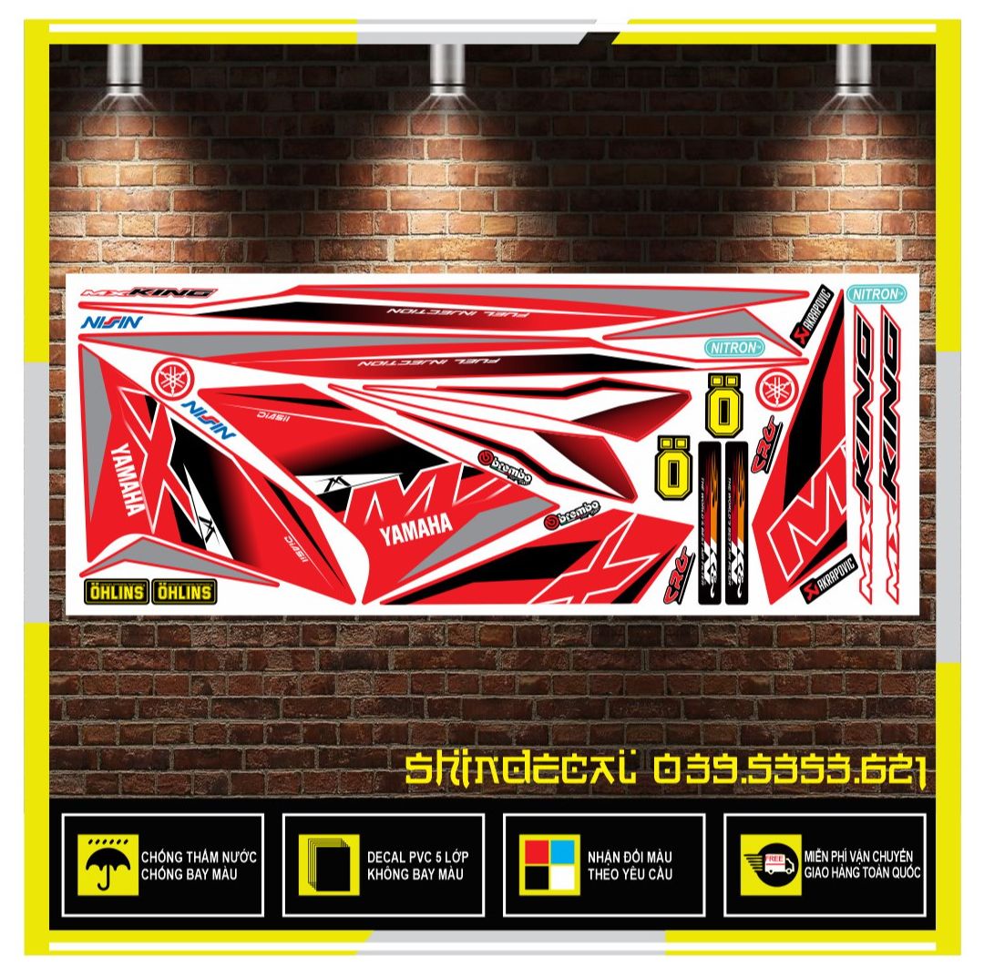 FREESHIP-- TEM RỜI EXCITER 150 MX DÁN XE ĐỎ