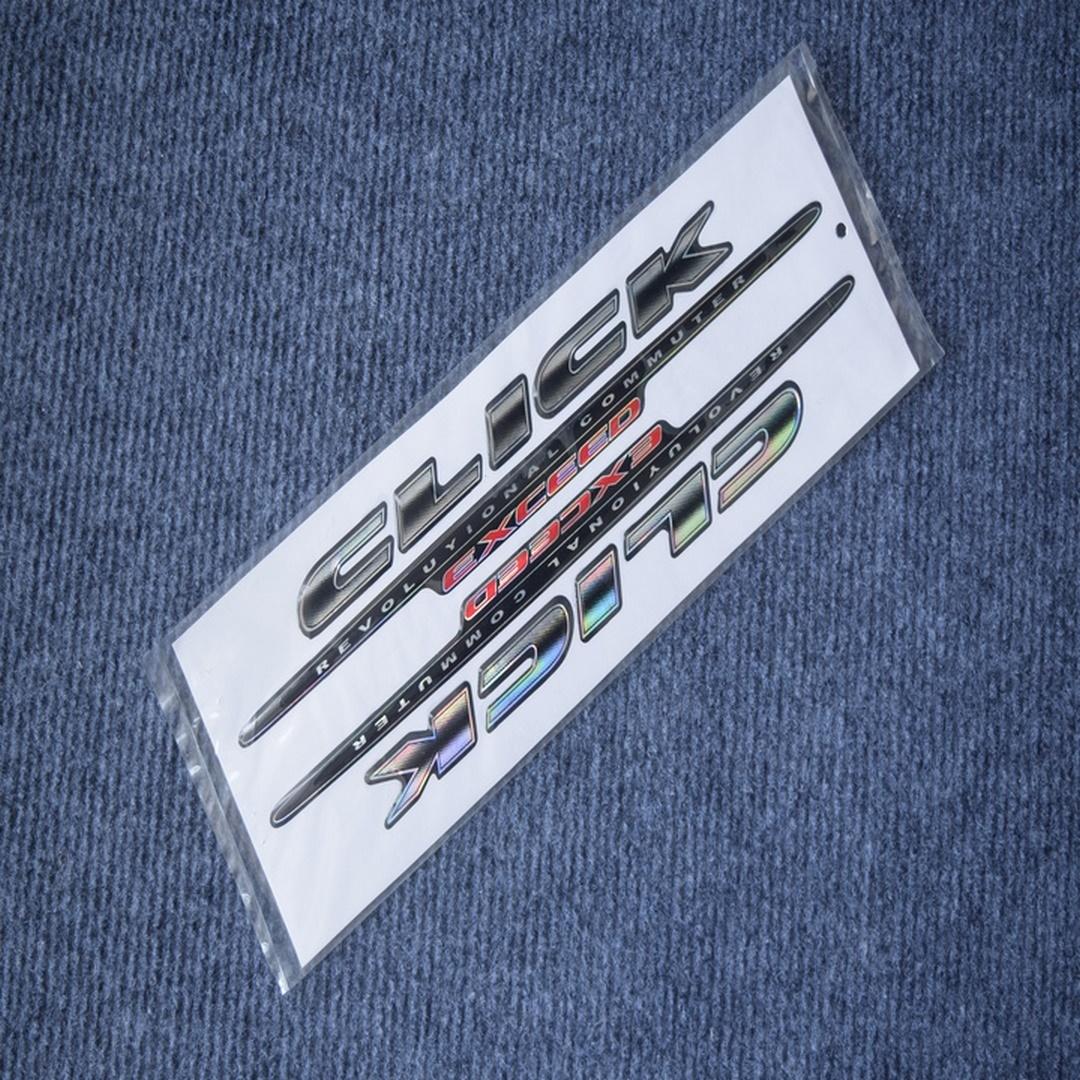 CẶP CHỮ CLICK NHỰA NỔI TEM DÁN XE MÁY 3 LỚP CHO XE HONDA CLICK CAO CẤP BỀN ĐẸP BAO NẮNG MƯA