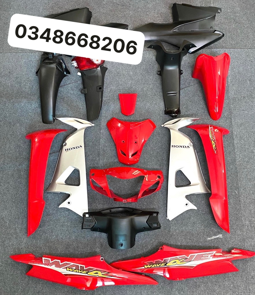 BỘ VỎ NHỰA Wave Alpha 100 - Wave 50cc - Wave Rs ( kèm tem ) MÀU ĐỘ