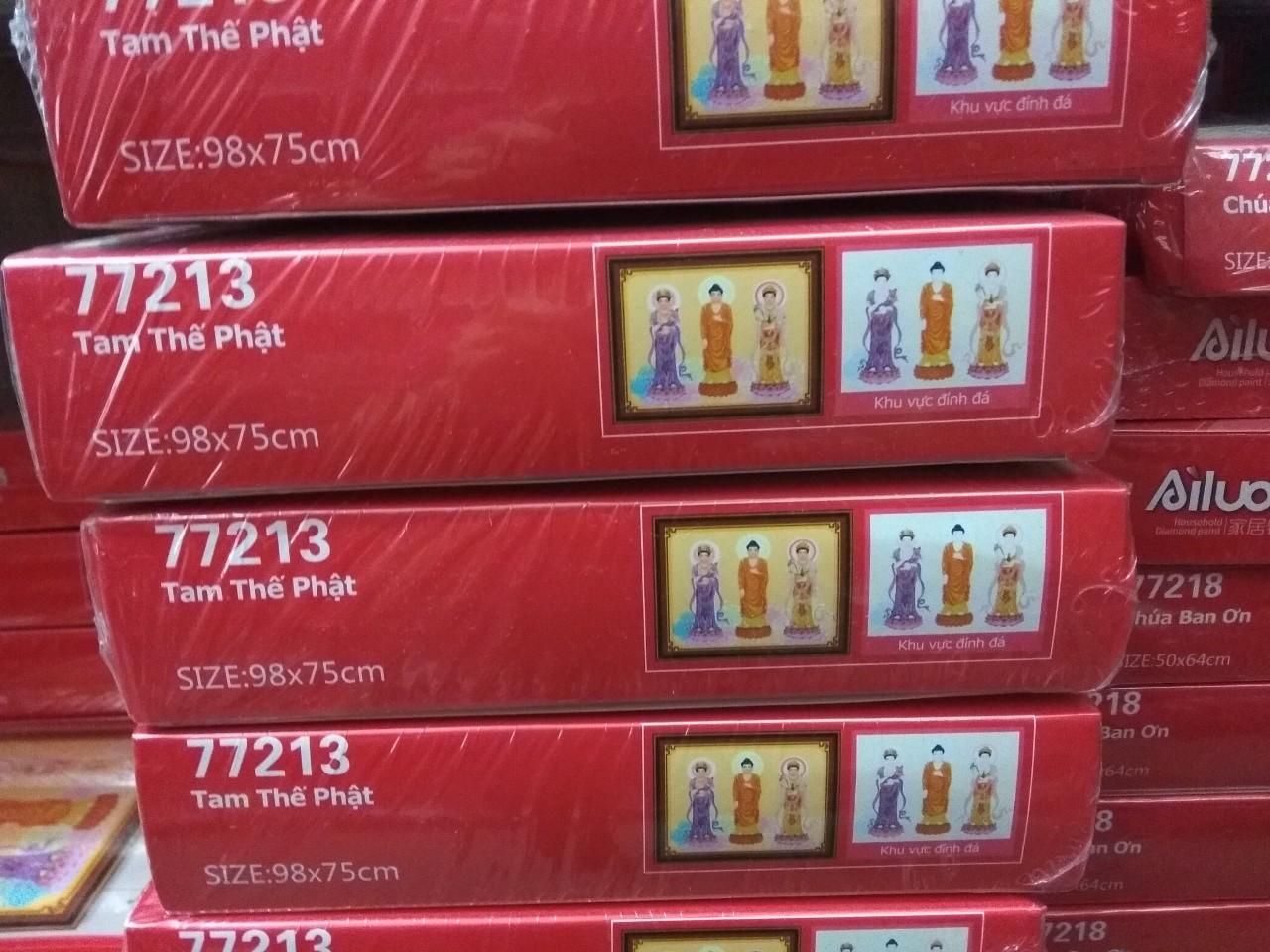 [HCM]Tranh đính đá tam thế phật 77213