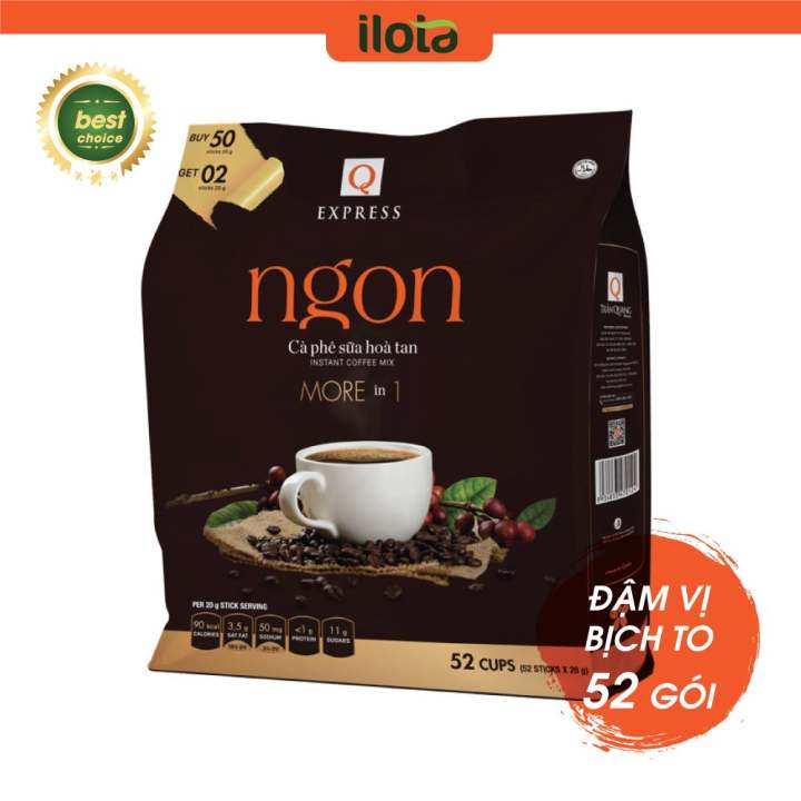 Cà phê hoà tan 3in1 Ngon bịch to 52 gói cafe sữa uống liền Trần Quang coffee – No Brand – top1shop