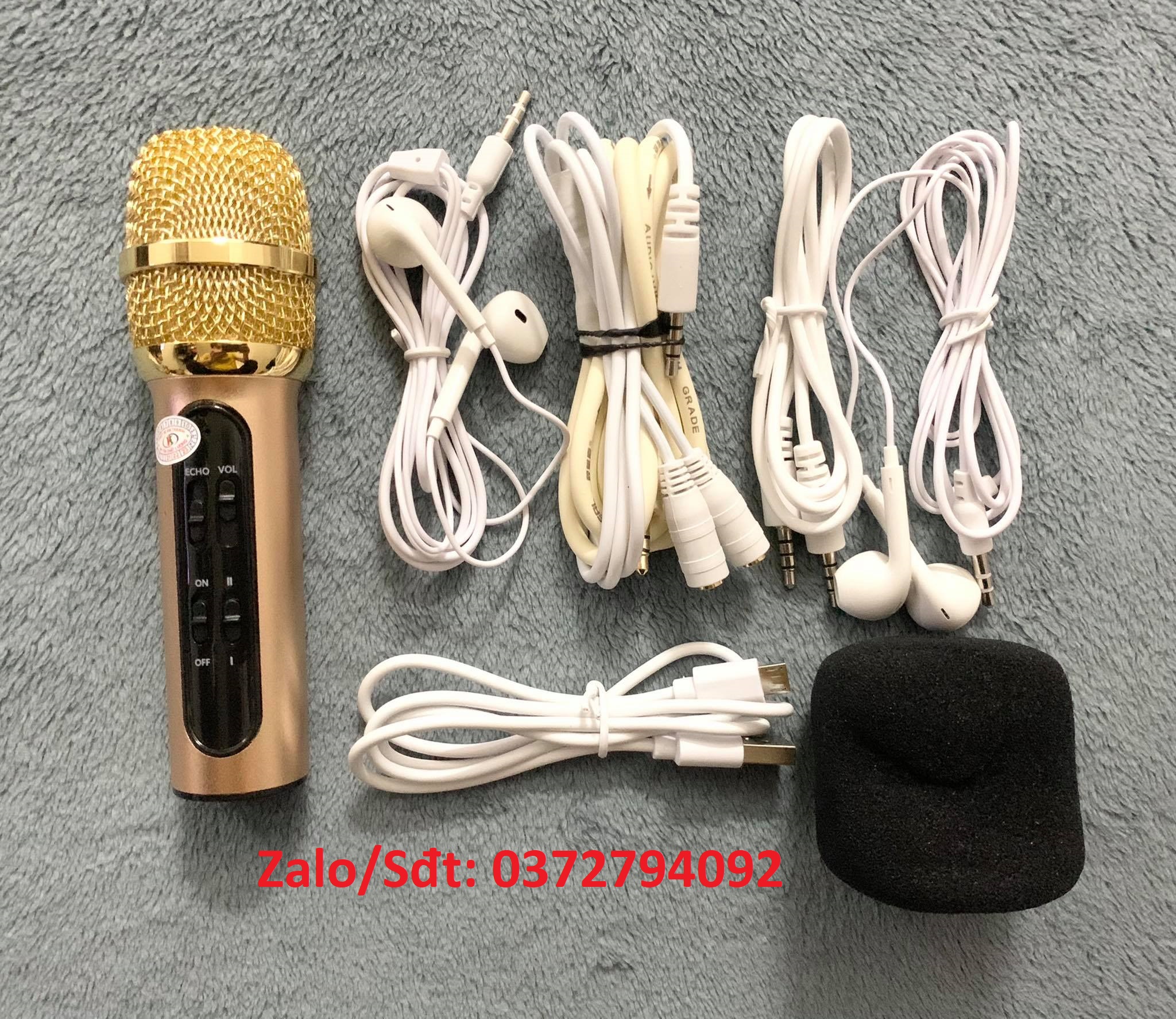 Micro C11 Phiên bản nâng cấp bắt xa 1m và nâng cấp dây live stream âm thanh cực hay tặng 2 tai nghe hát song ca