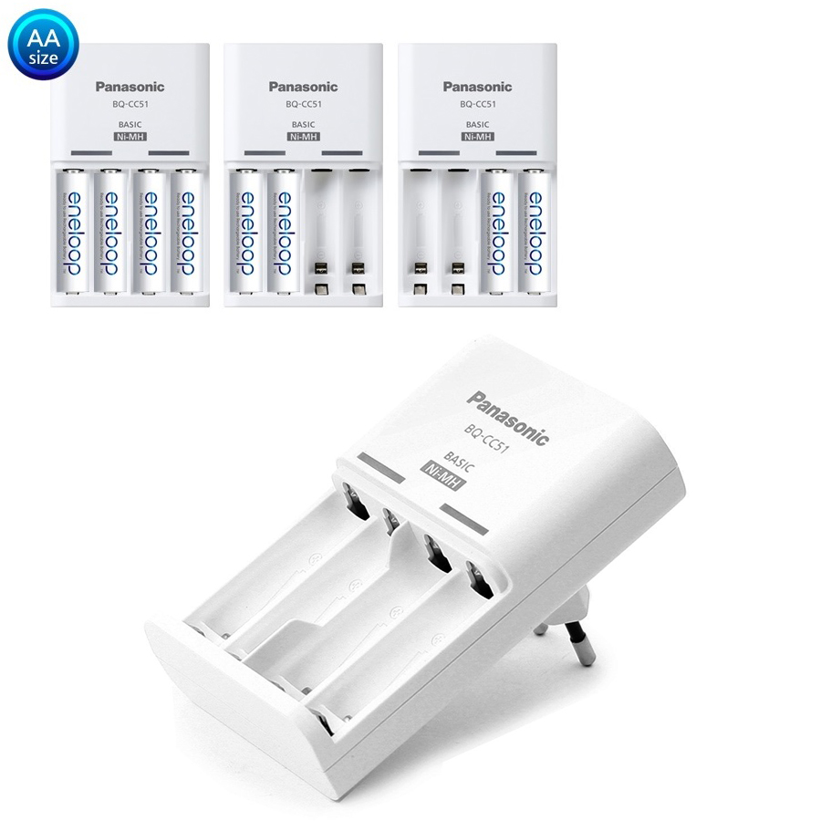 Combo 4 Pin Eneloop AA Và Sạc Panasonic BQ-CC51 - Hàng Nhập Khẩu