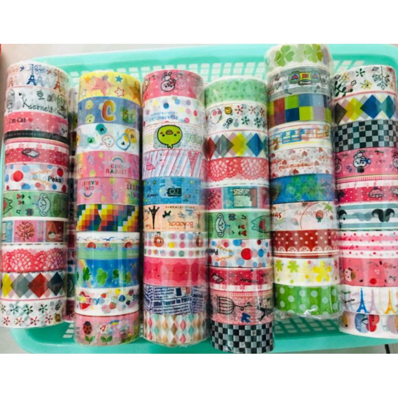 [HCM]1 Cây 10 Cuộn Băng Keo Dán Hình Washi