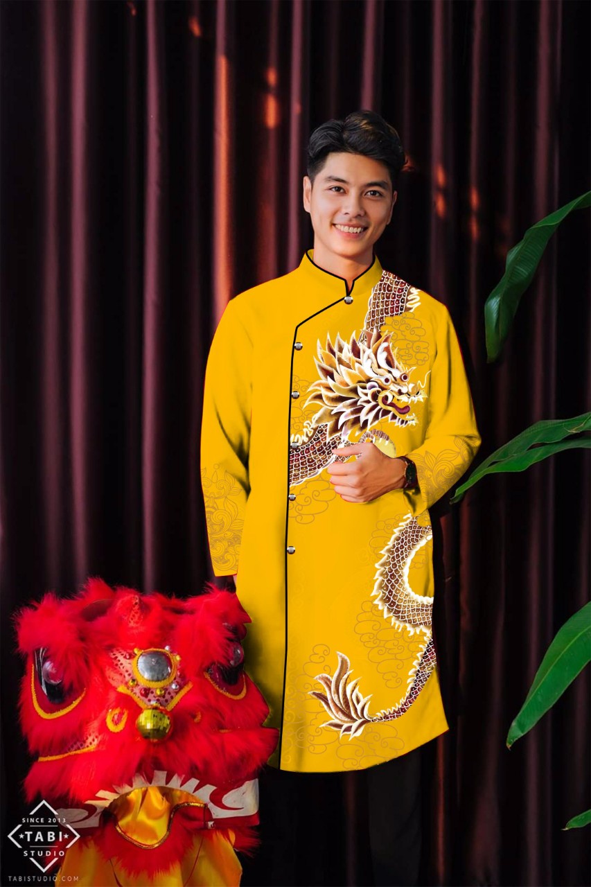 Áo Dài Cách Tân Nam Vải Gấm