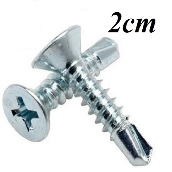 100 CON - 2cm VÍT TỰ KHOAN ĐẦU BẰNG - VÍT SÀN LÃ 2P