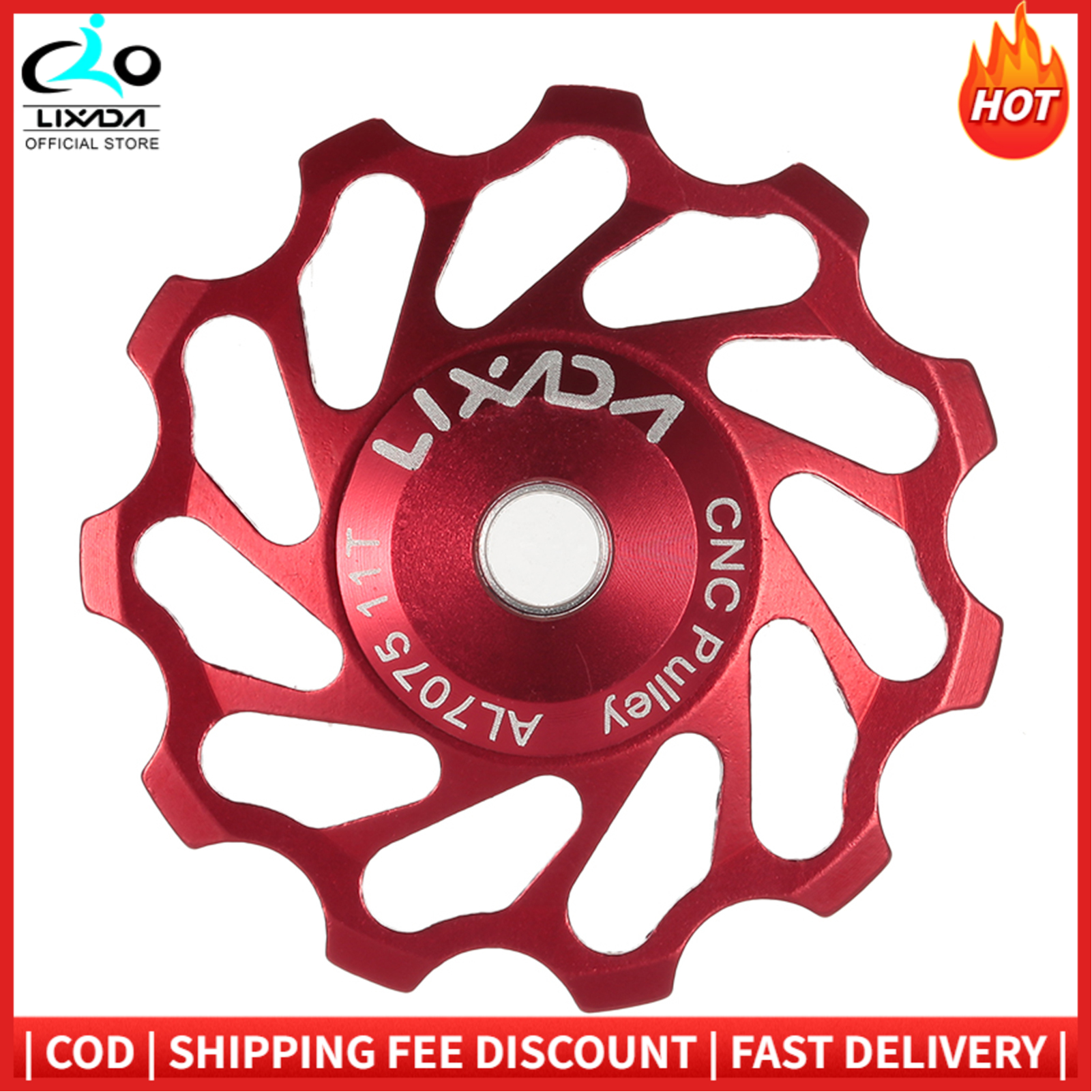 Lixada MTB Road Bike Ceramic Pulley 7075 Aluminum Alloy Rear Derailleur 11T Guide Cycling Ceramics Bearing Jockey Wheel