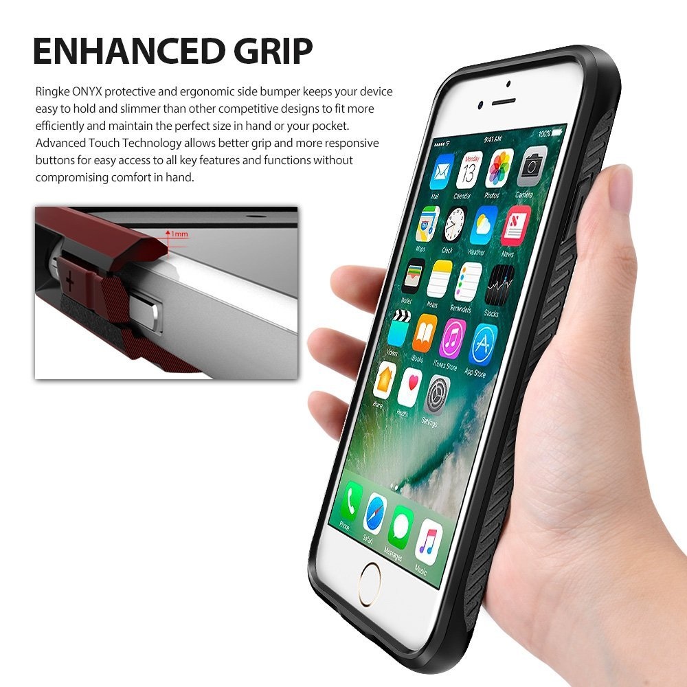 Ốp lưng Ringke Onyx iPhone 8 Plus / 7 Plus (Xám)