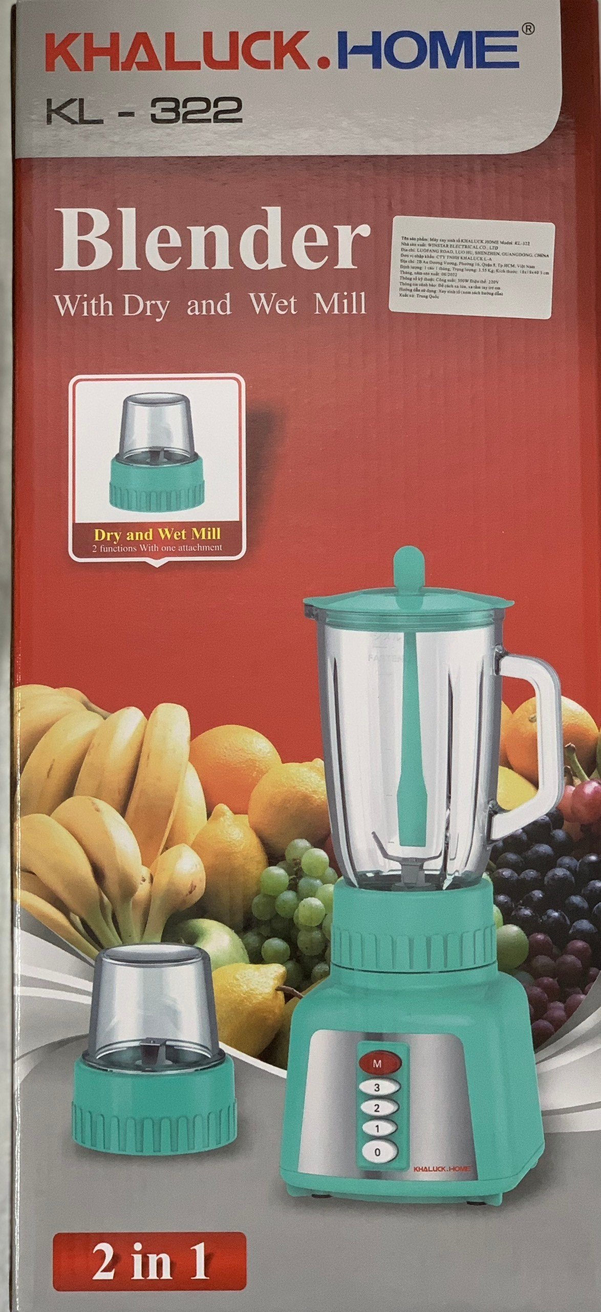 Máy xay sinh tố Khaluck.home KL-322