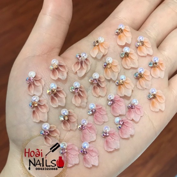 Hoa bột gắn góc nhỏ xinh gắn móng (1 bông) phụ kiện nail