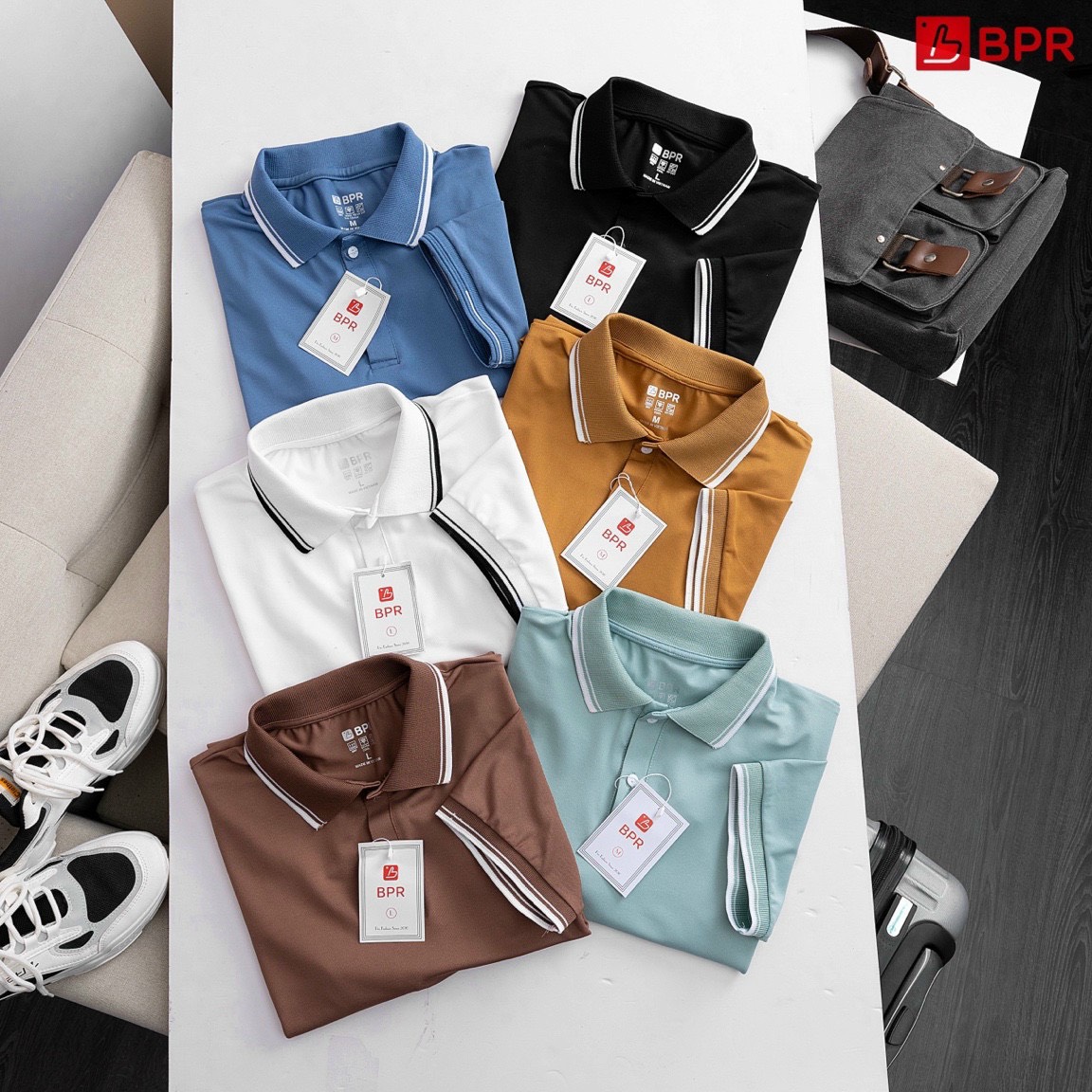 Áo polo nam cổ bẻ chất VẢI CÁ SẤU CAO CẤP