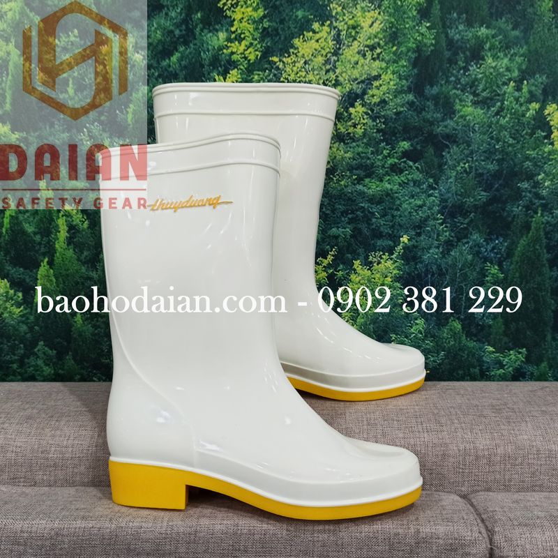 Ủng Thùy Dương nhựa trắng đế vàng 287