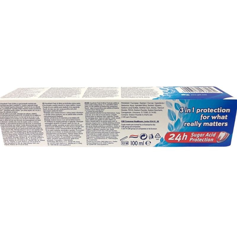 [HCM]Kem đánh răng Aquafresh Triple Protection Cavity 100g