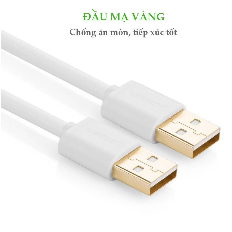 Cáp USB hai đầu đực mạ vàng dài 3m Ugreen 30135 cao cấp