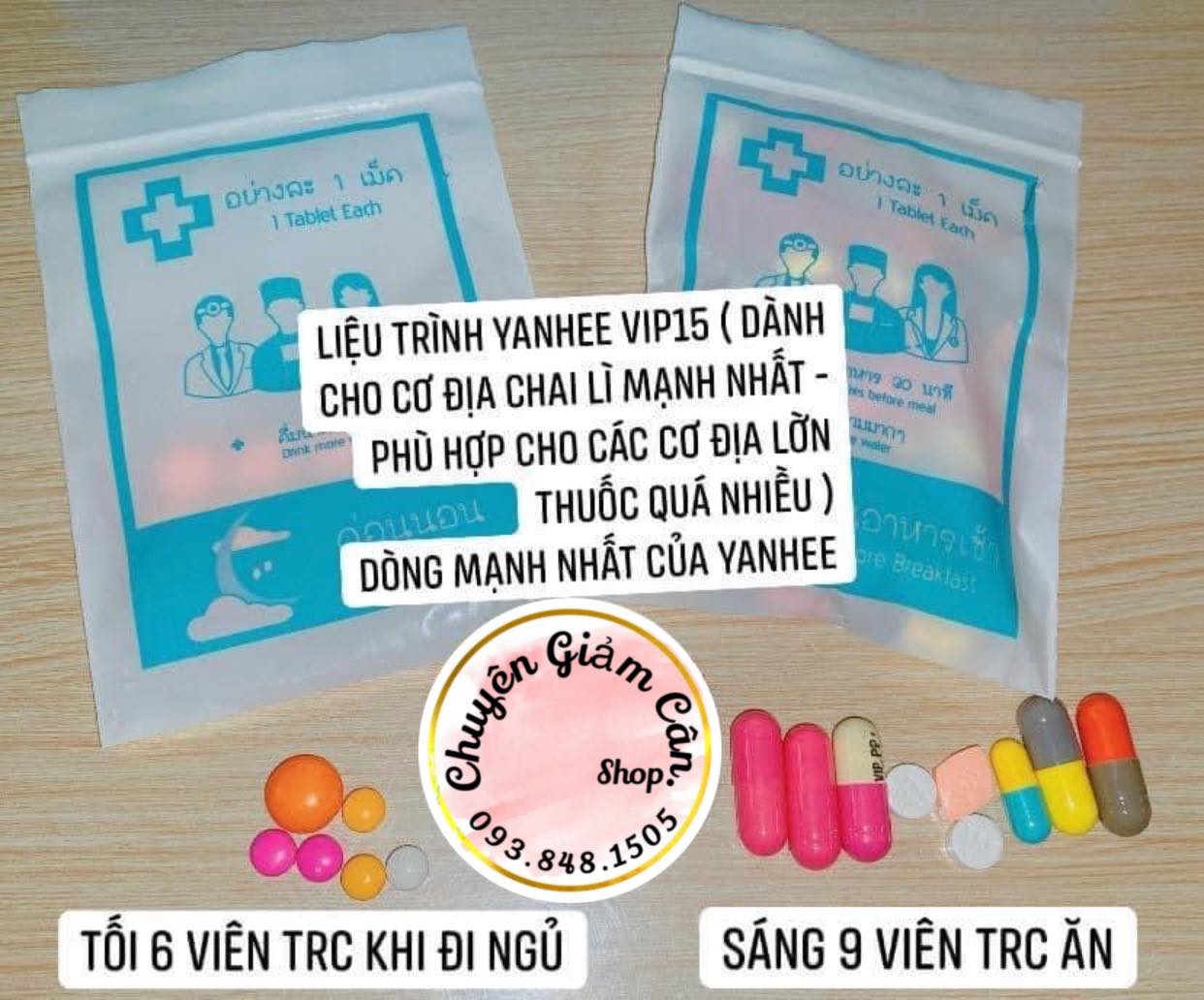 1 Tuần Giảm Cân Yanheé Vip 15 Thái Lan giảm 3-6kg (dành cho cơ địa khó giảm)