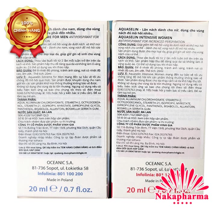 Lăn khử mùi Aquaselin