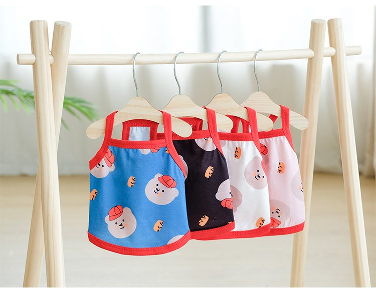 áo 2 dây in bear đội nón đỏ cho chó mèo - T3 PETS SHOP