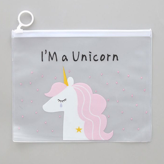 Combo 3 Túi Đựng Bút viết Zip Unicorn