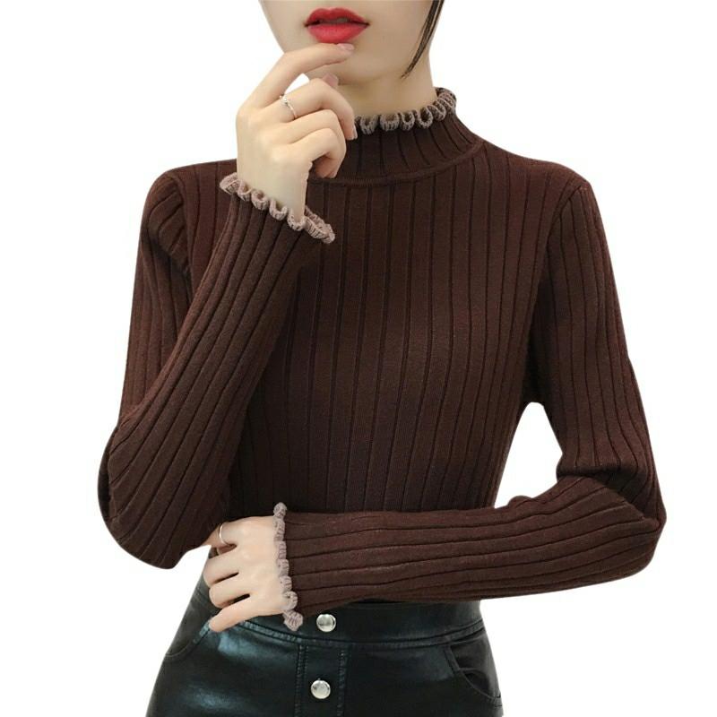 Áo len viền tay cổ cao cấp