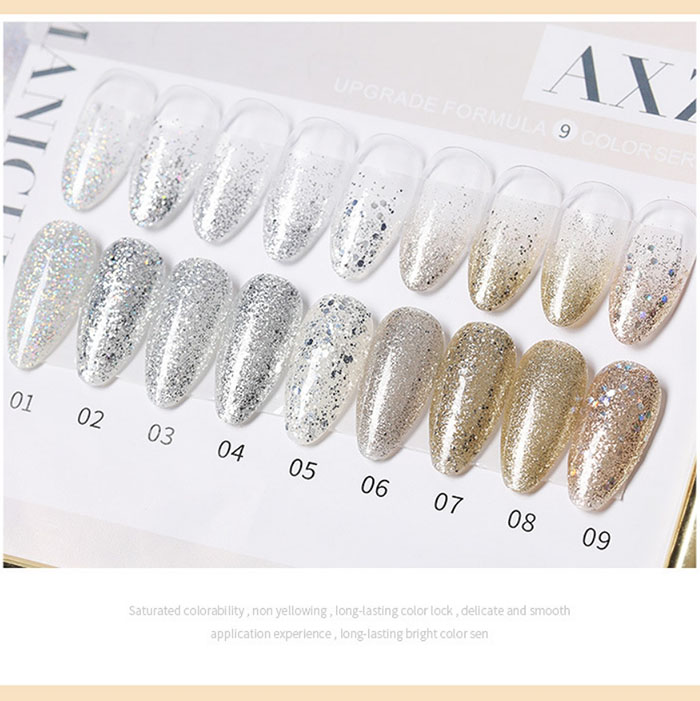 [HCM]Sơn gel AS kim tuyến mã AXZ (cần hơ đèn UV)