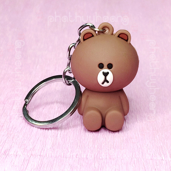 Móc Khóa Hình Gấu Nâu - Gift Love