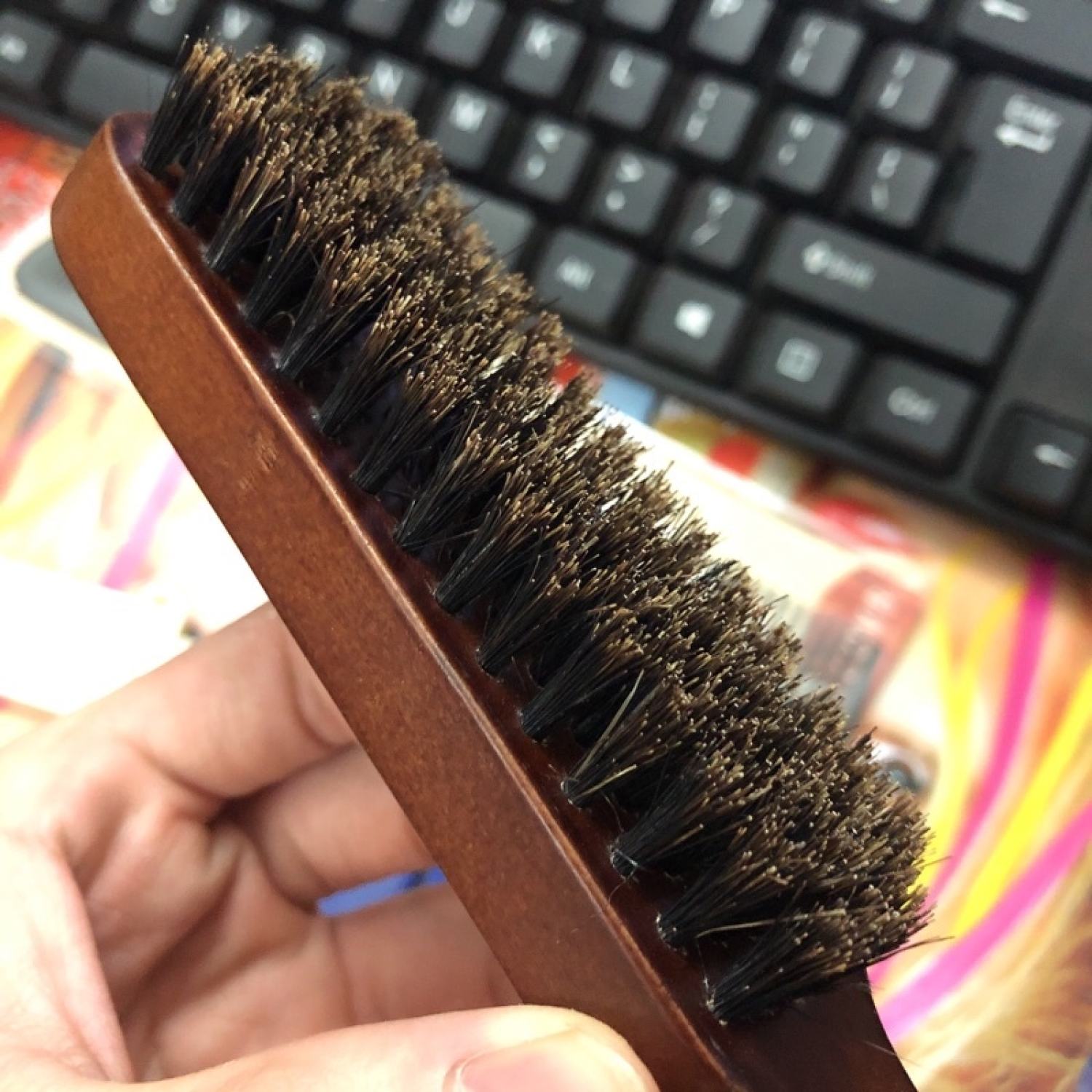 Chổi phủi tóc nam Barber Cán gỗ Cao Cấp
