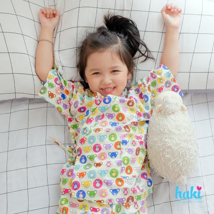 Bộ Yukata cộc tay cho bé HAKI HK152 (10-26kg)