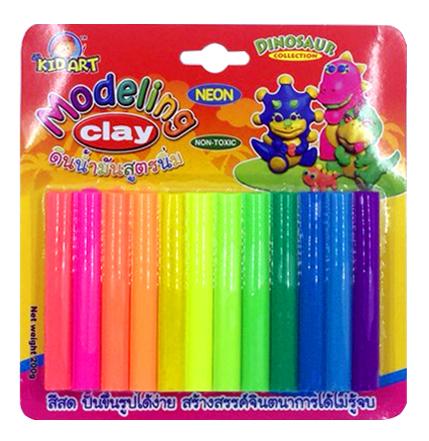 Đất nặn 12 màu neon Kidart