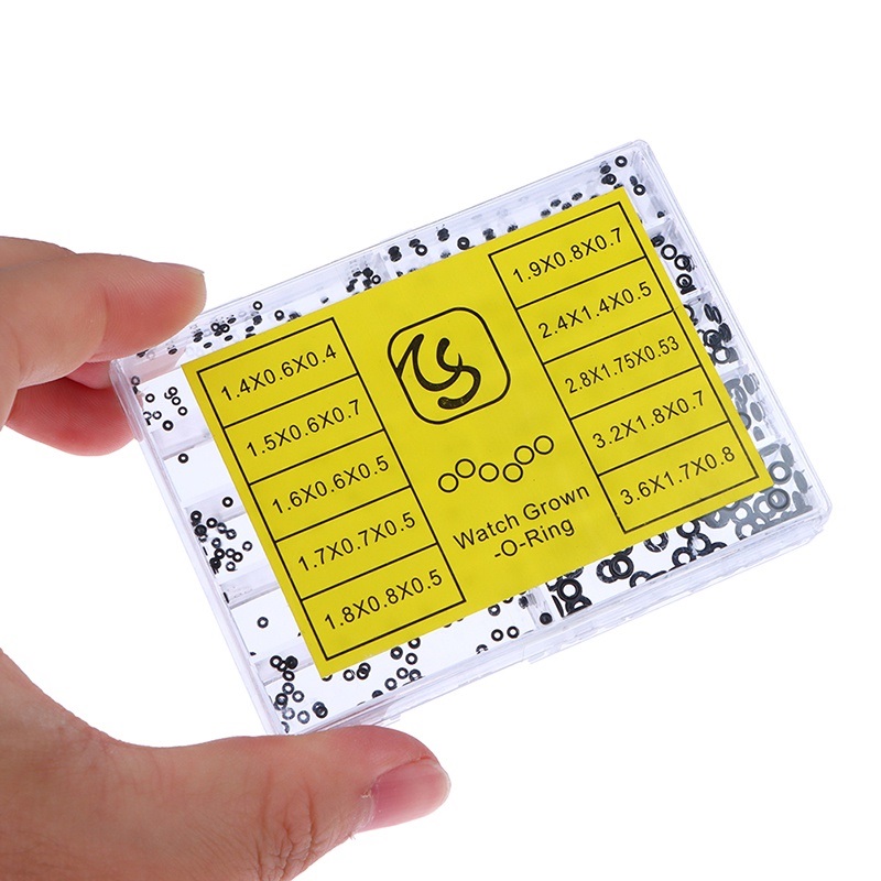 Hộp khoảng 500 vòng đệm cao su chữ o mini dùng sửa chữa đồng hồ, ron, gioăng cao su