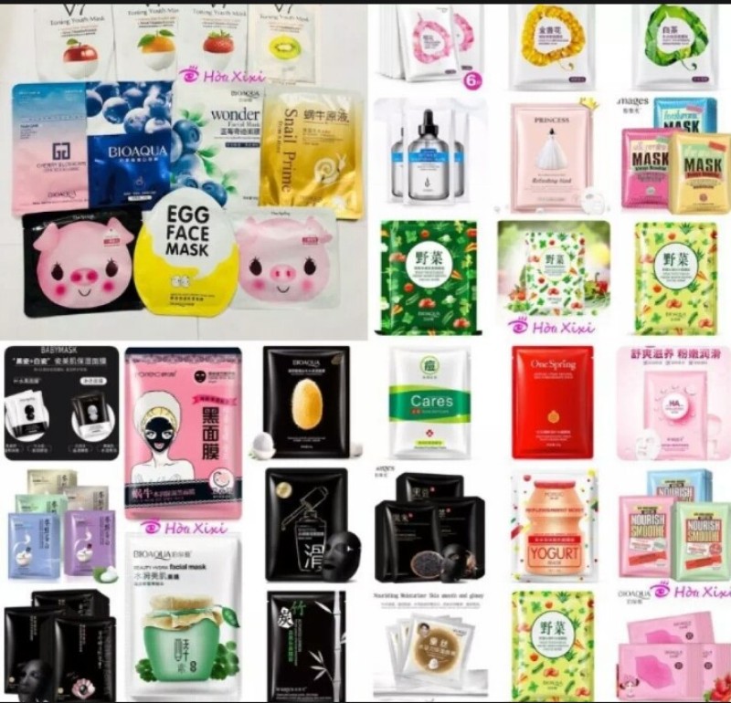 Combo mix 12 mặt nạ dưỡng ẩm, trắng sáng mix đủ vị- nội địa trung