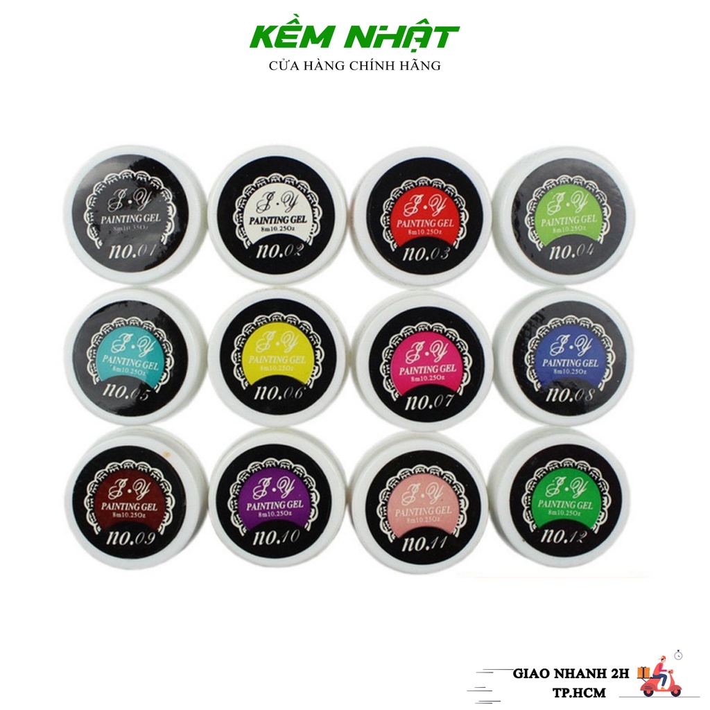 Set Gel Vẽ Móng 12 Màu Loãng