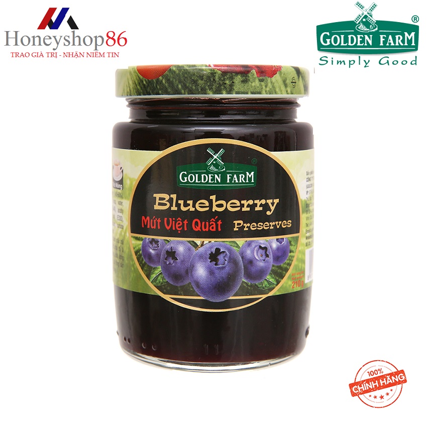 Mứt việt quất preserves golden farm 210g honeyshop86