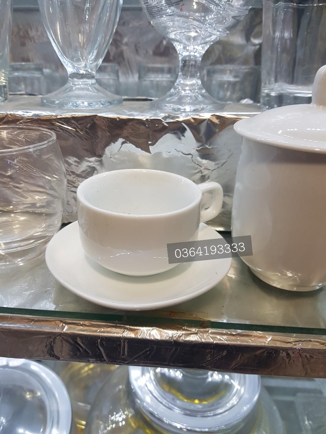 5 tách cafe sứ kèm đĩa BÁT TRÀNG