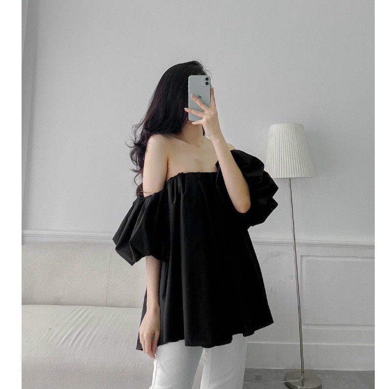 Áo kiểu trễ vai voan mềm bèo tiểu thư xinh xắn cực xinh siêu tôn dáng hot lắm ạ