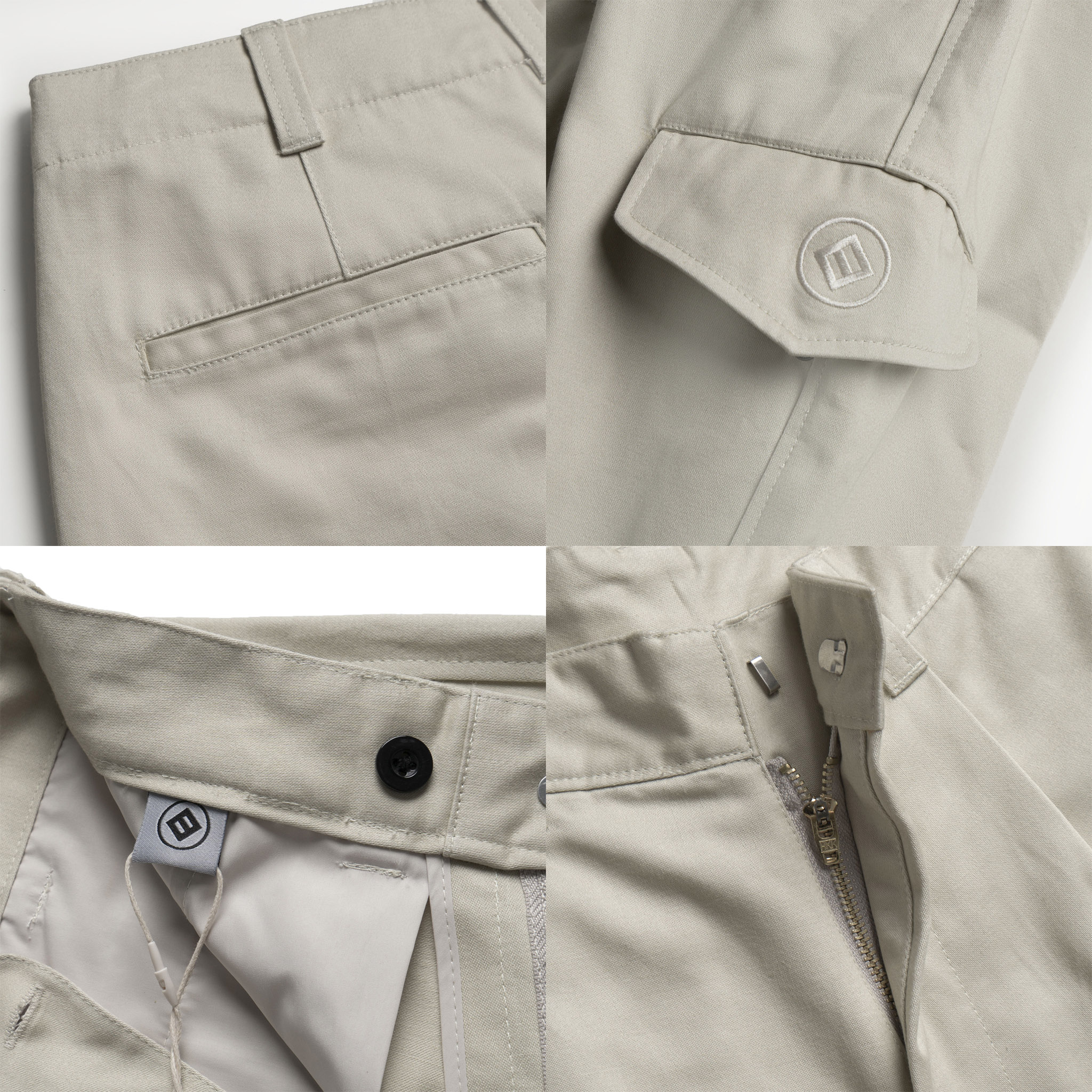 Quần Shorts Khaki Túi Hộp MBC - Đen/Kem