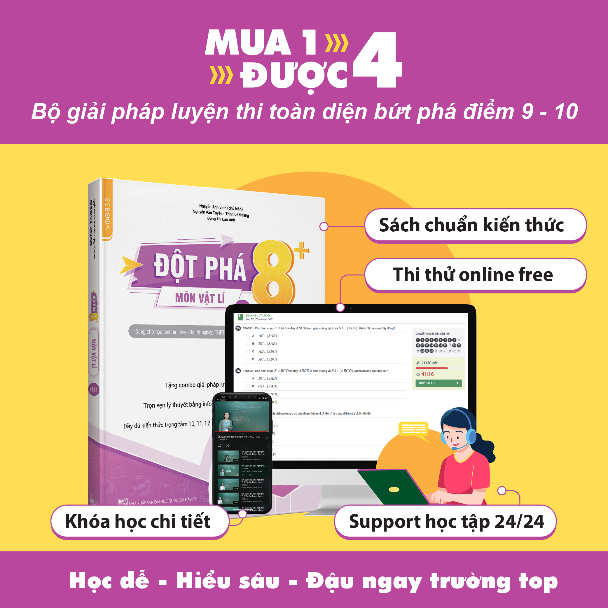 Đột phá 8+ môn Vật lí - Tập 1 (Phiên bản mới) - Chính hãng CCbook