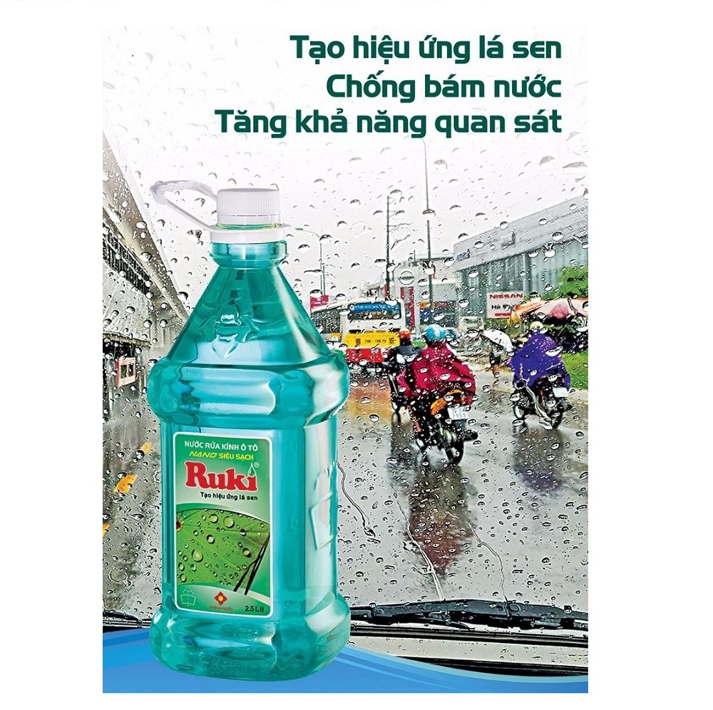 Nước rửa kính xe ô tô nano ruki 2.5 lít hàng cao cấp