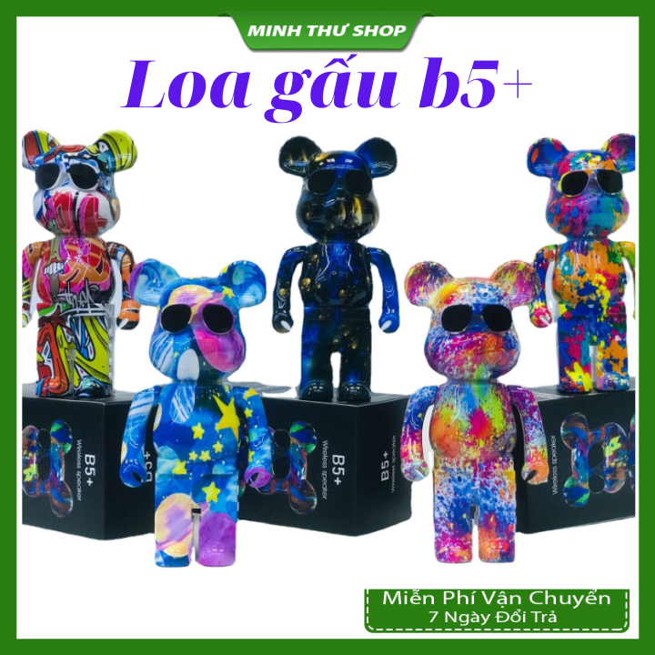 Loa Bluetooth B5+ Bearbrick Kaws B5 Plus Hình Gấu, Âm Thanh Sống Động, Nghe Nhạc Cực Hay