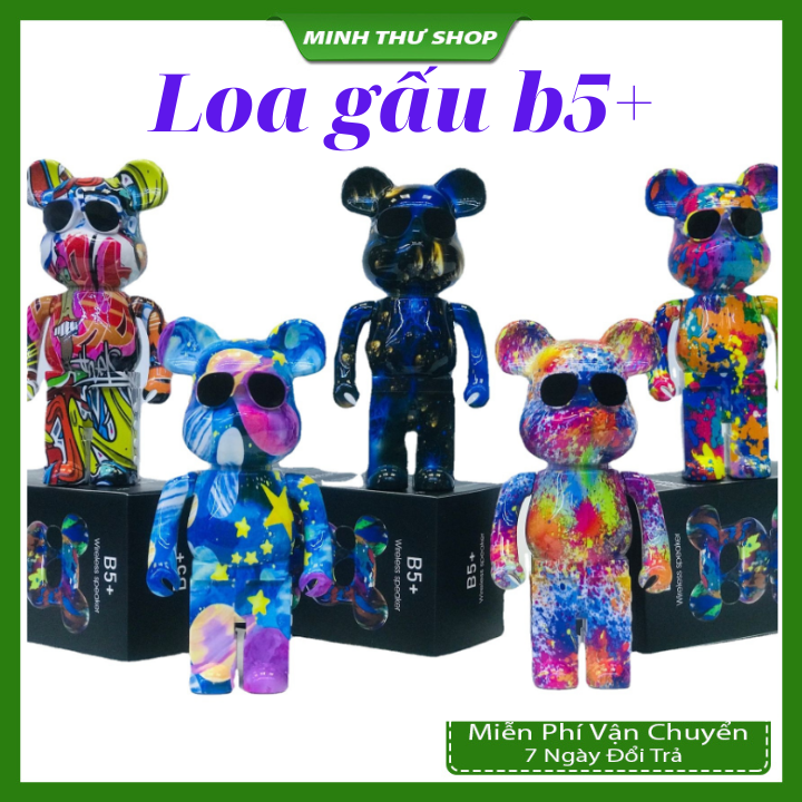 [Mã ELAUG giảm 6% đơn 50K] Loa Bluetooth B5+ Bearbrick Kaws B5 Plus Hình Gấu, Âm Thanh Sống Động, Nghe Nhạc Cực Hay