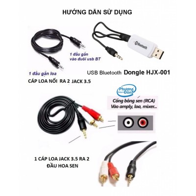 USB Bluetooth 5.0 Biến loa thường thành loa Bluetooh, kết nối âm thanh với Loa, Amply qua Bluetooth - Dongle Phụ kiện ATi
