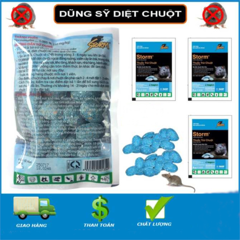 Thuốc Diệt Chuột STORM CHỐNG ĐÔNG MÁU Thiết kế dạng viên tiện dụng Hiệu quả cao Thân thiện môi trường