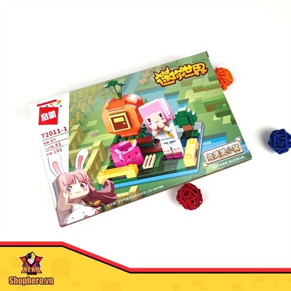Lego Mini World Thỏ Hồng nuôi thỏ