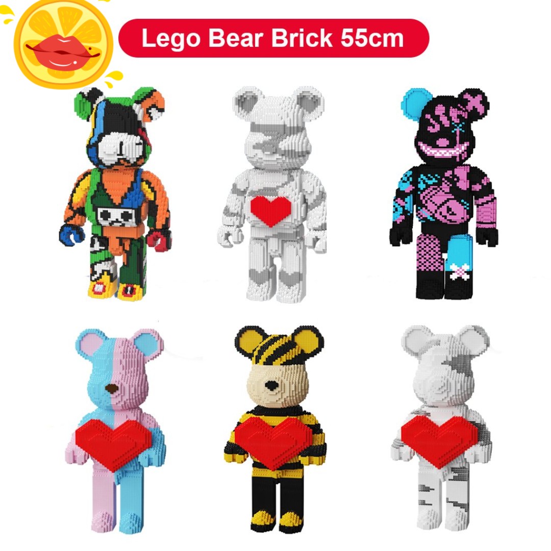 [55cm] Đồ Chơi Lego Lắp Ráp Mô Hình Gấu Bear Brick Cỡ Lớn 35cm, Lego BearBrick Nhiều Mẫu, Ghép Hình Tượng Gấu Bearbrick
