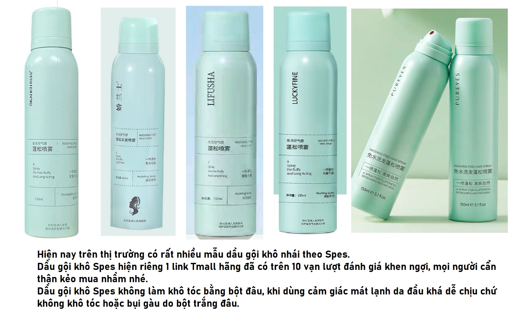 [GIẢM 5% ĐƠN 129K]Dầu gội khô Spes