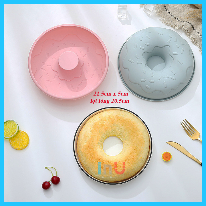 HCM - Khuôn silicon hình bánh Donut nướng bánh đổ rau câu hình Donut kem chảy cute