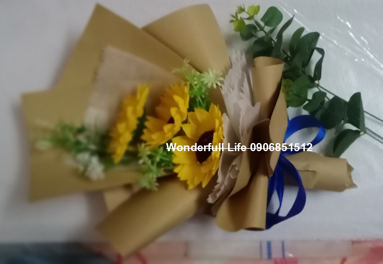 Bó hoa hướng dương sáp thơm 3 bông