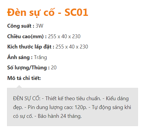 Đèn led sự cố 3W Asia