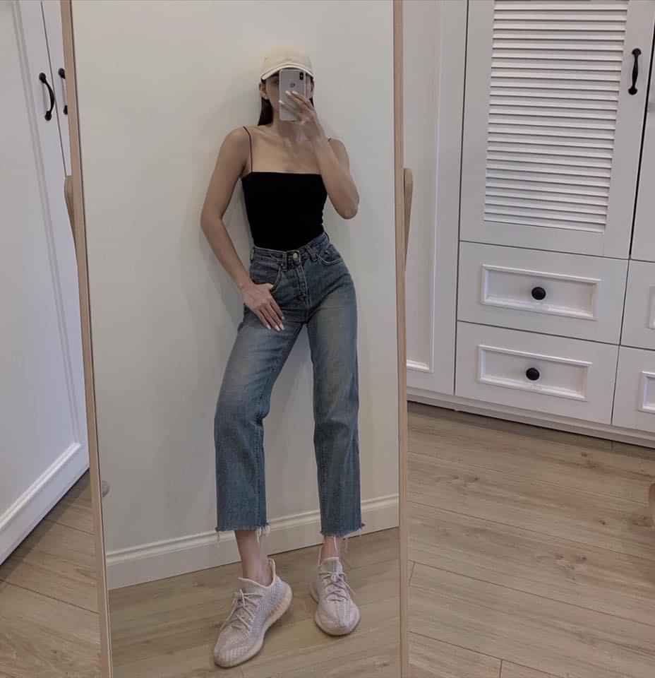 Áo 2 dây ngang croptop dễ phối đồ