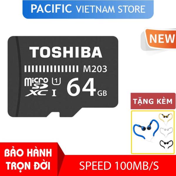 Thẻ nhớ Toshiba 64GB MicroSDHC UHS-I U1 100MB/s - Tặng Tai Nghe Móc Tai Kingrays EA4015